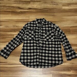 Classic Black and Gray Plaid Men's Shirt